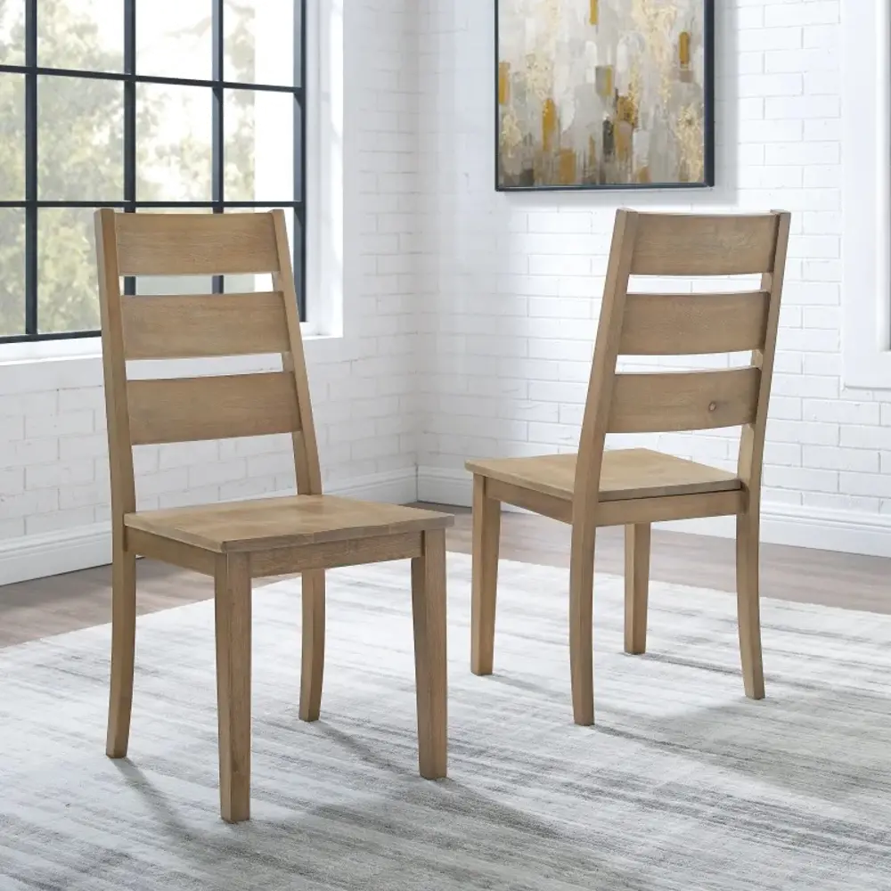 CF501217-RB Joanna Rustic Brown Ladderback Dining Chairs, Set of 2-1