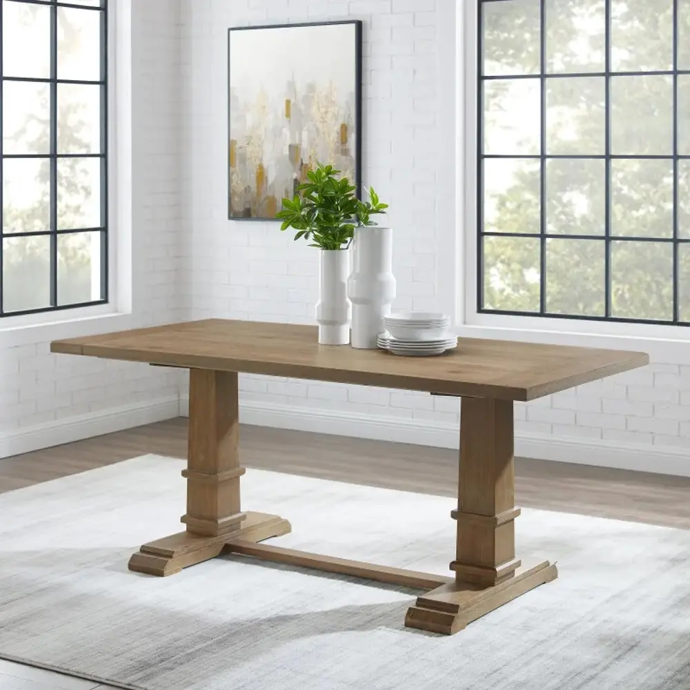 KF13061RB Joanna Rustic Brown Rectangle Dining Table-1