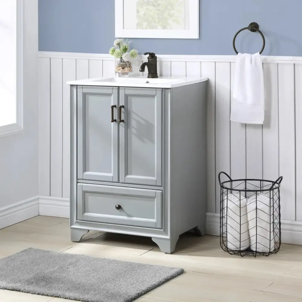 CF7022-GY Tara 24 Inch Gray Bathroom Vanity With Sink-1