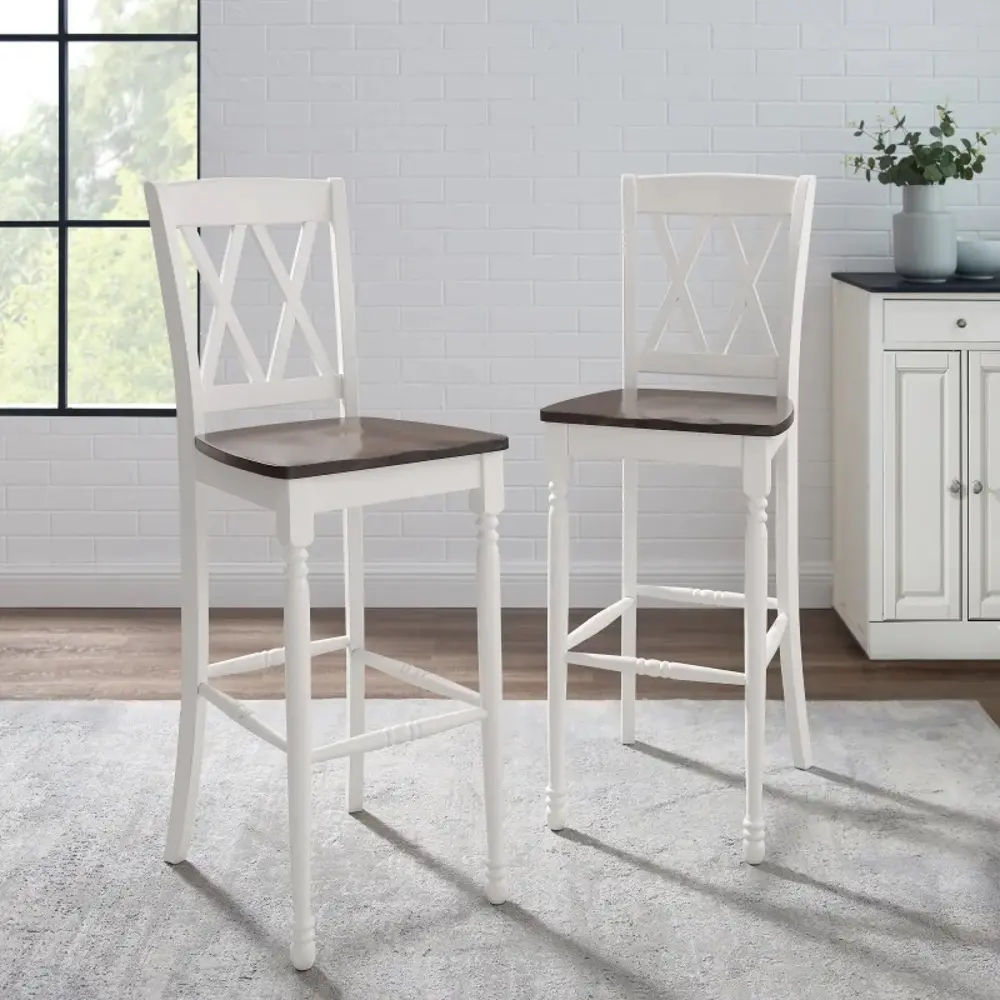 CF501030-WH Shelby White Bar Stools, Set of 2-1