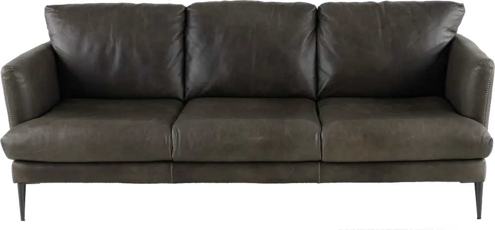 Alicia Gray Leather Sofa-1