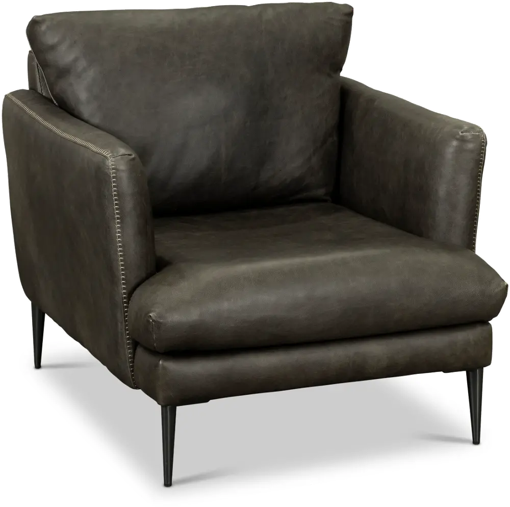 Alicia Gray Leather Chair-1