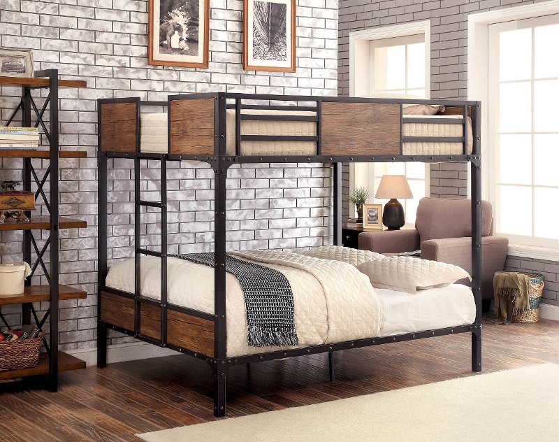 Black Metal Full Over Bunk Bed, Twin Over Full Bunk Bed Black Wood