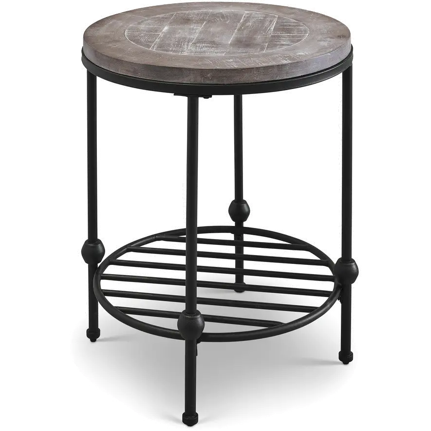 Emery II Round Antique Country End Table-1