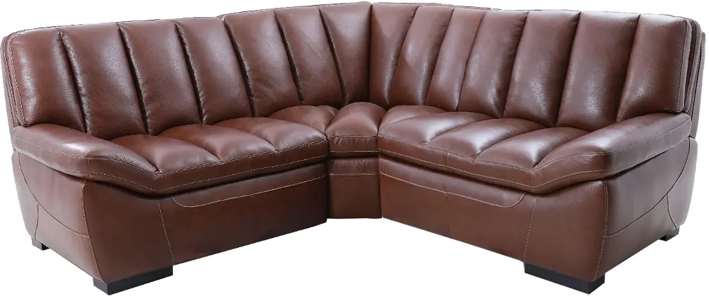 Softee 3-Piece L-Shaped Leather Sectional-1