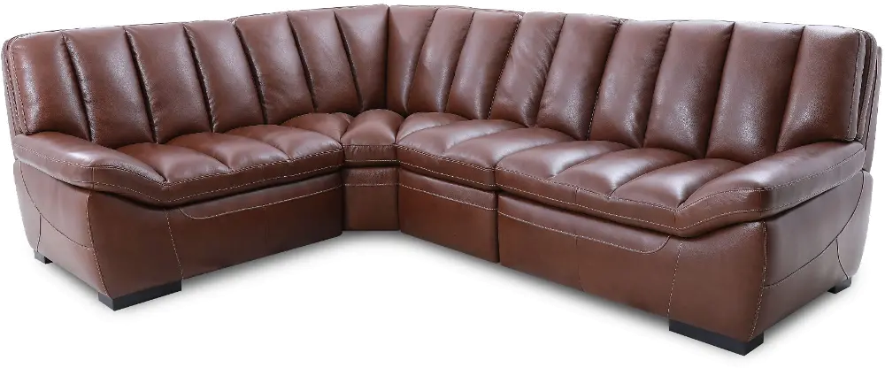 Softee 4-Piece L-Shaped Leather Sectional-1
