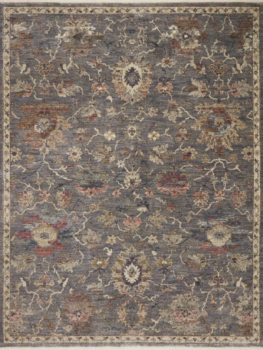 GIA-03 8 x 10 Large Traditional Silver and Beige Area Rug - Giada-1