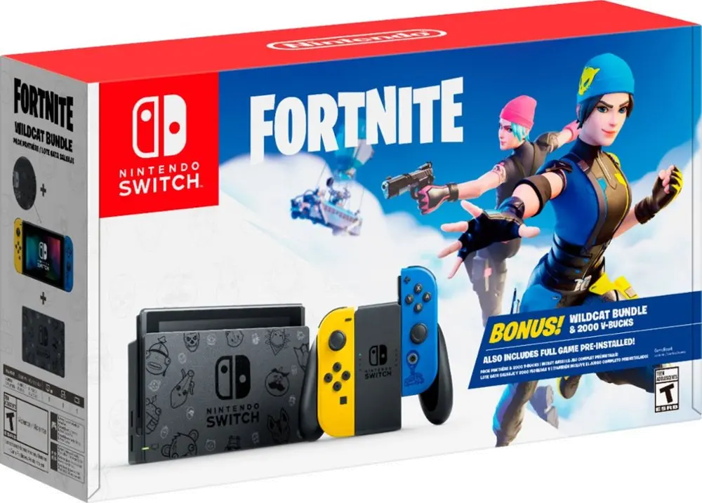 SWI/HRDWR_FORTNITE Nintendo Switch Console Fortnite Wildcat Bundle - Blue and Yellow Joy-Cons-1