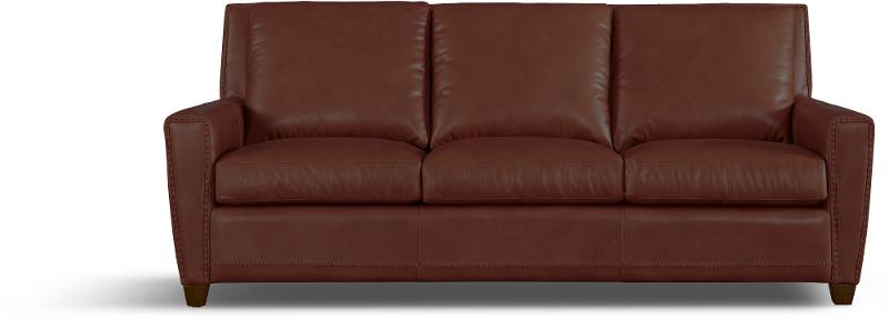 Contemporary Saddle Brown Leather Sofa, Saddle Leather Furniture