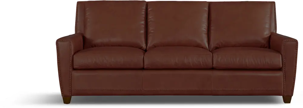 Mendoza Saddle Brown Leather Sofa-1