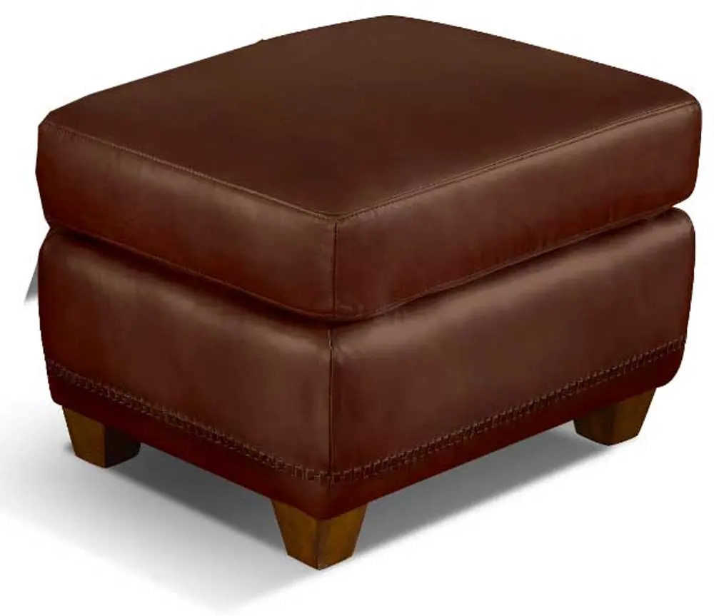 Mendoza Saddle Brown Leather Ottoman-1