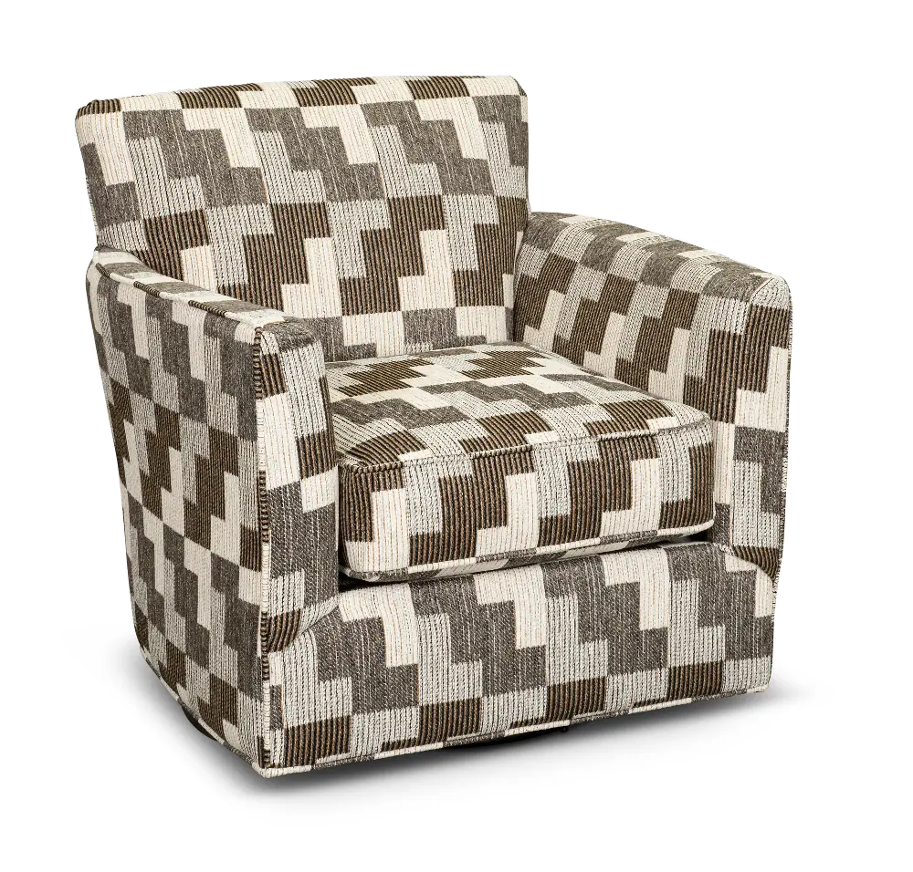 A019016XXX Link Contemporary Brown Geometric Swivel Accent Chair-1