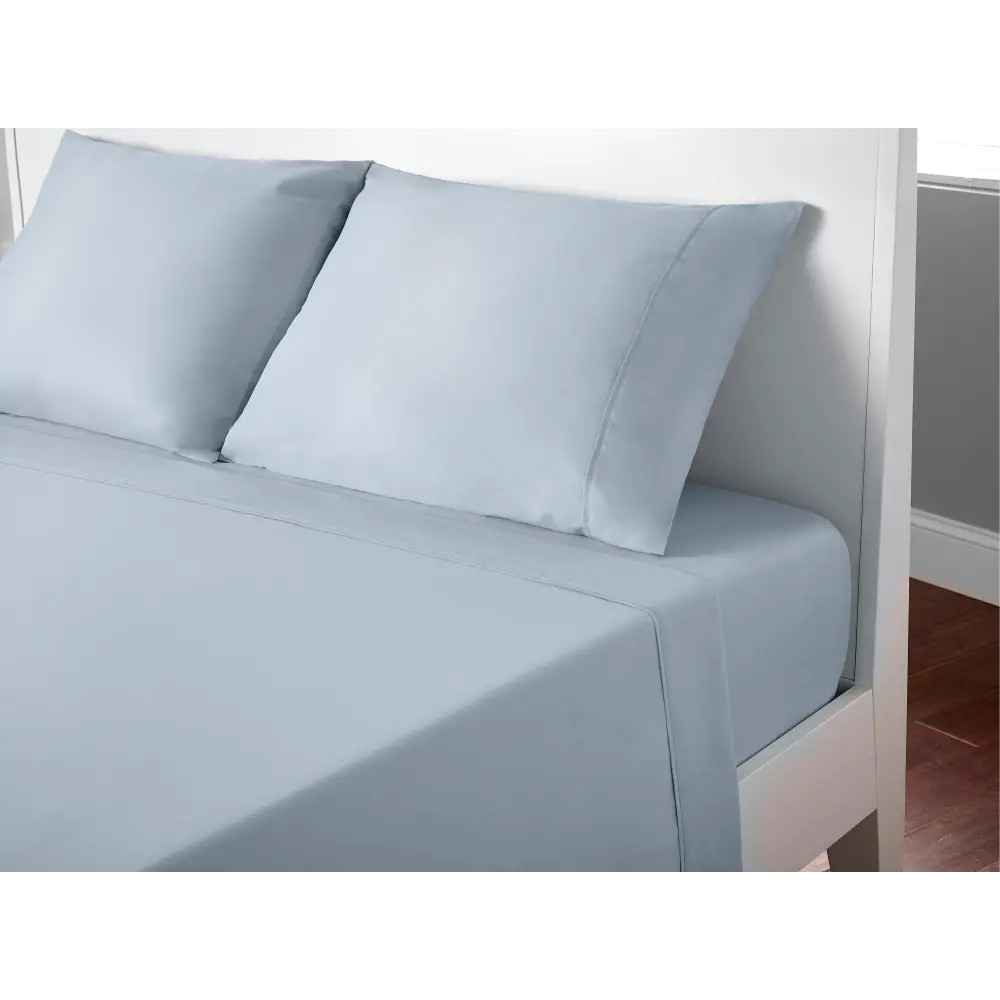 S11TBMT14 Bedgear Gray Blue Microfiber Twin Bed Sheets-1