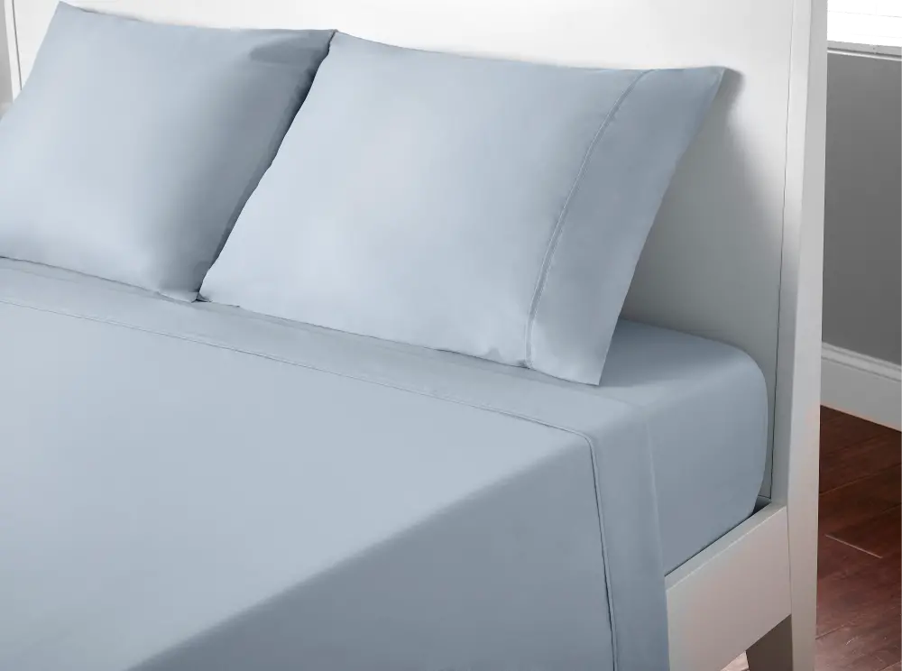 S11TBMF14 Bedgear Gray Blue Microfiber Full Bed Sheets-1