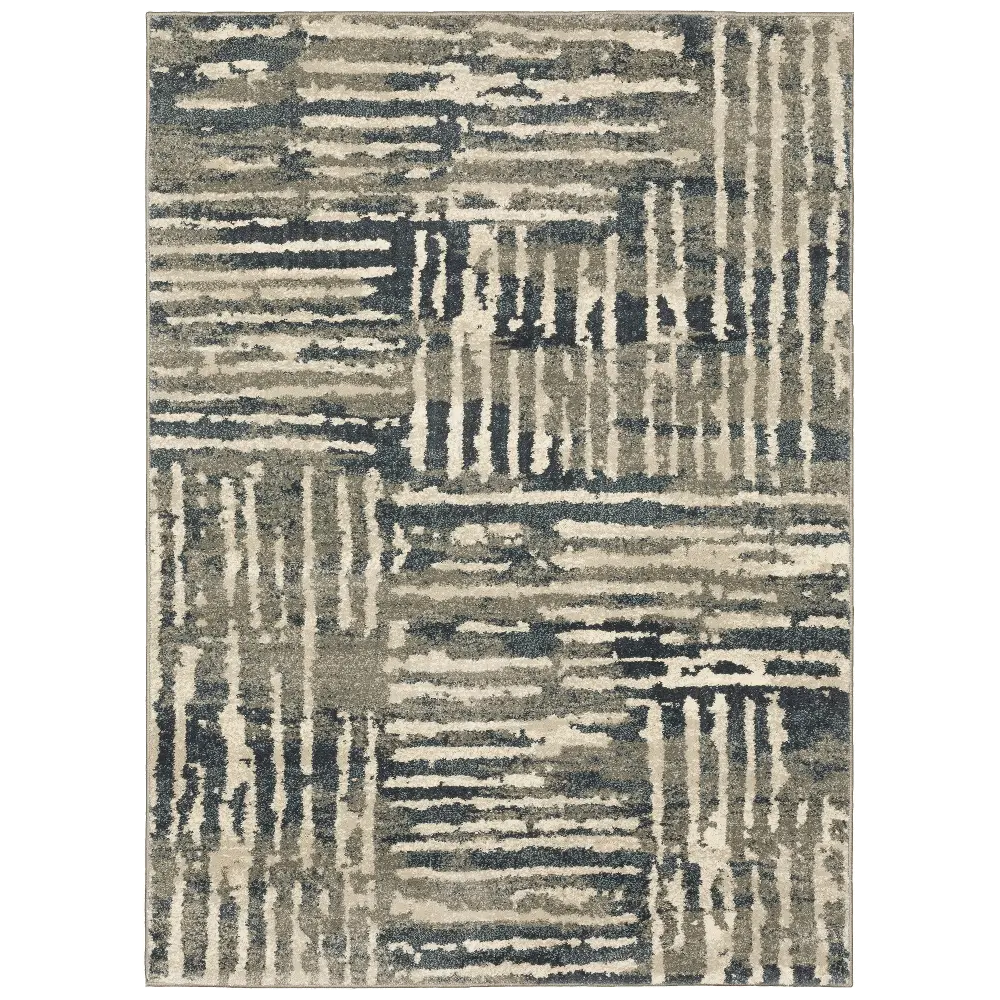Carson 5 x 7 Beige Abstract Striped Area Rug-1