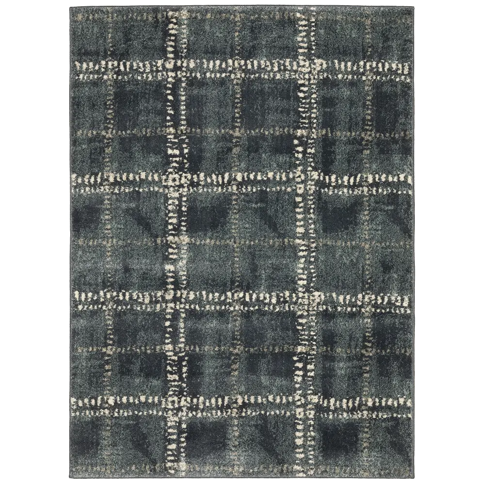 Carson 5 x 7 Blue and Ivory Casual Area Rug-1