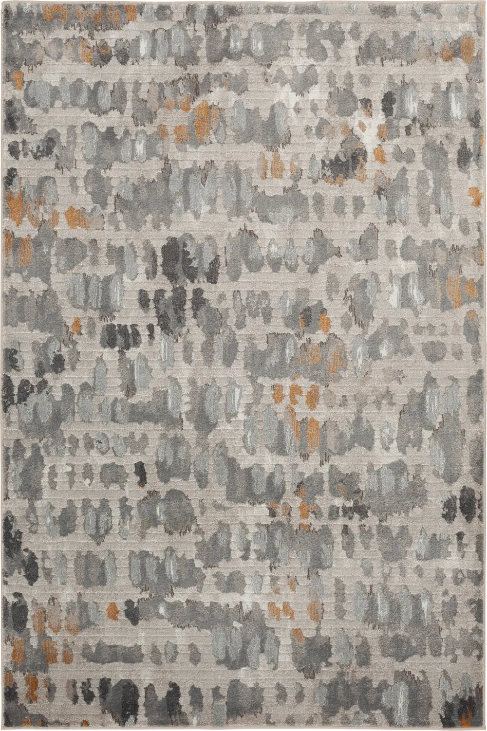 8 x 10 Large Abstract Gray and Gold Area Rug - Adore-1
