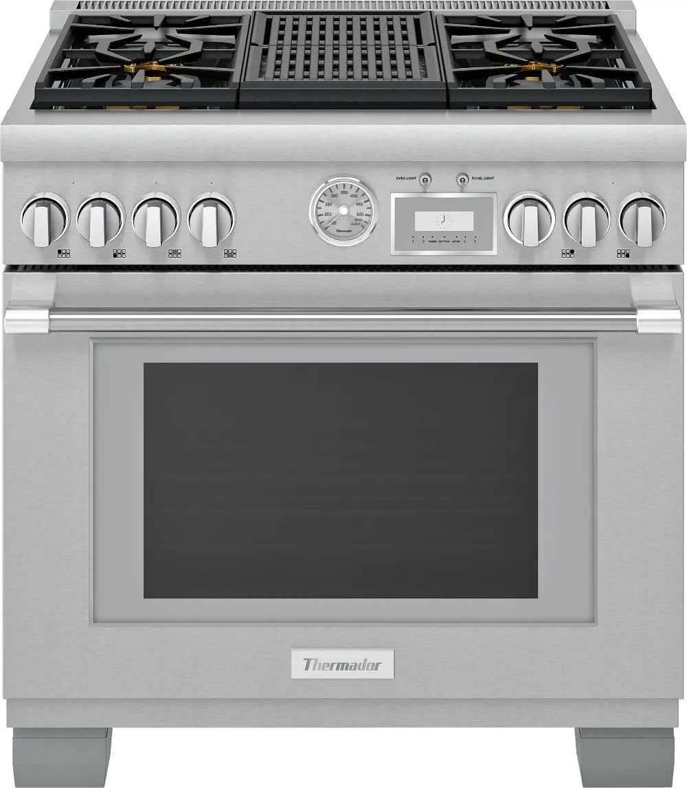 PRG364WLG Thermador 30 Inch Pro Grand Convection Gas Range - 5.7 cu. ft., Stainless Steel-1
