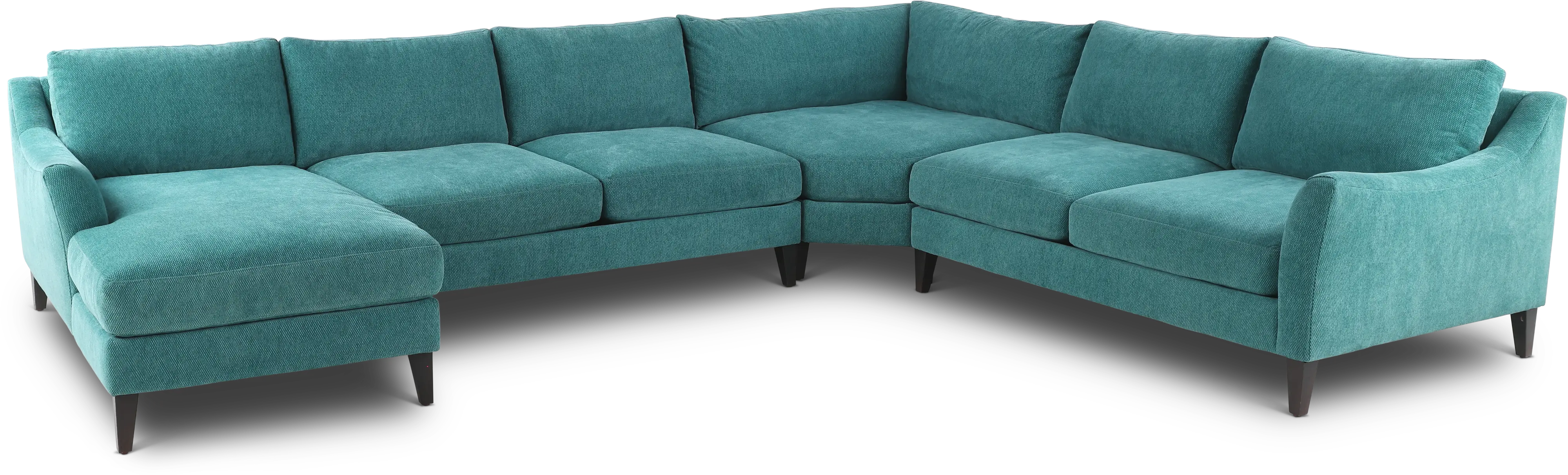 Design Lab Blue 4 Piece Sectional with LAF Chaise