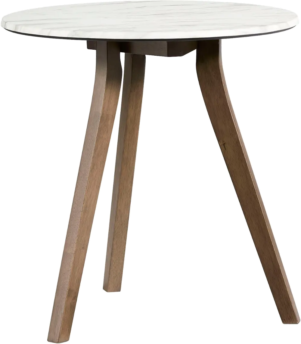Pixie Contemporary Round End Table with White Top-1