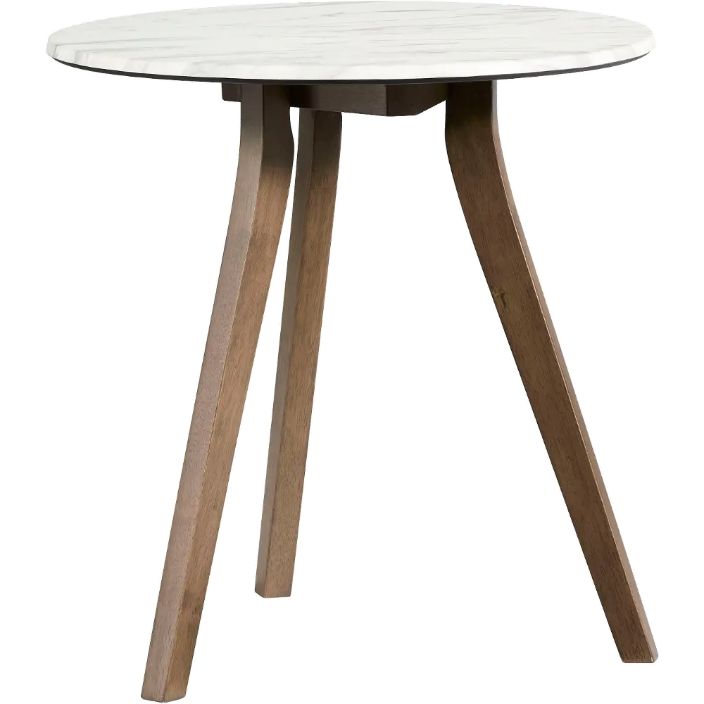 Pixie Contemporary Round End Table with White Top-1