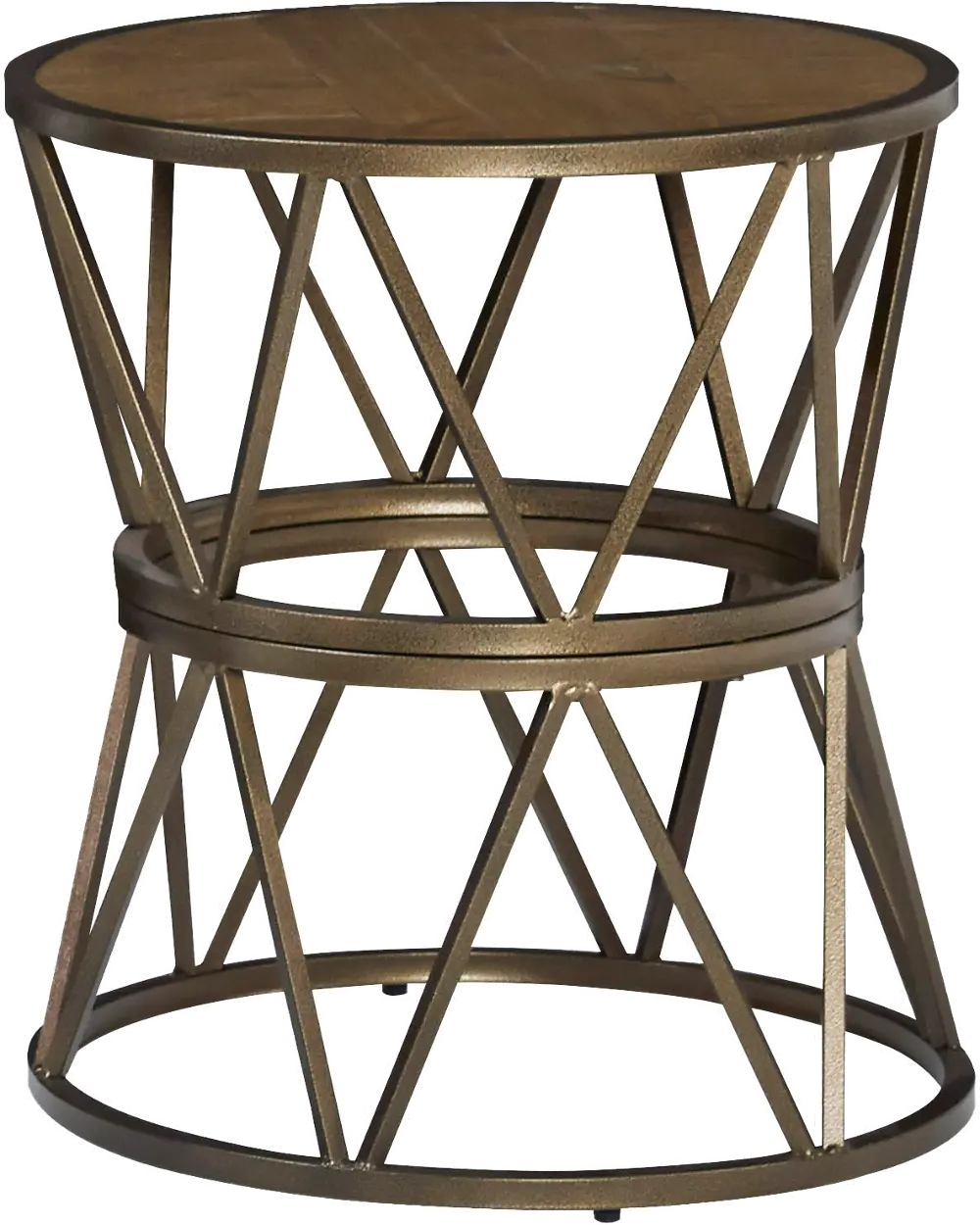 Gold Round End Table - Soho-1