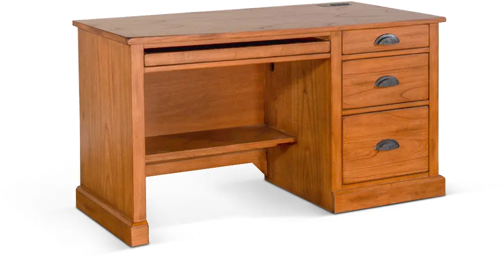 Sedona Rustic Oak Home Office Desk-1