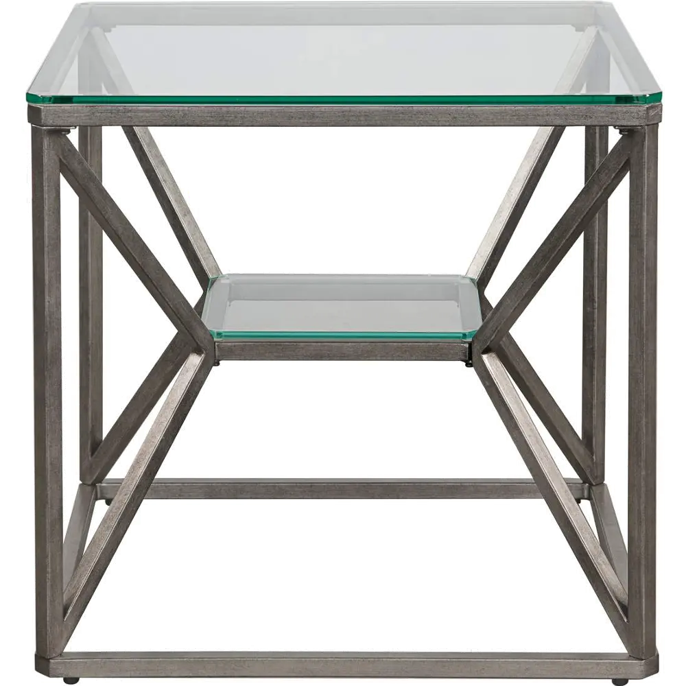 Ontario Modern End Table with Glass Top-1