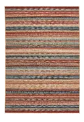 3460RS05030704960 Jules-Gabbeh 5 x 8 Medium Red and Blue Striped Area Rug