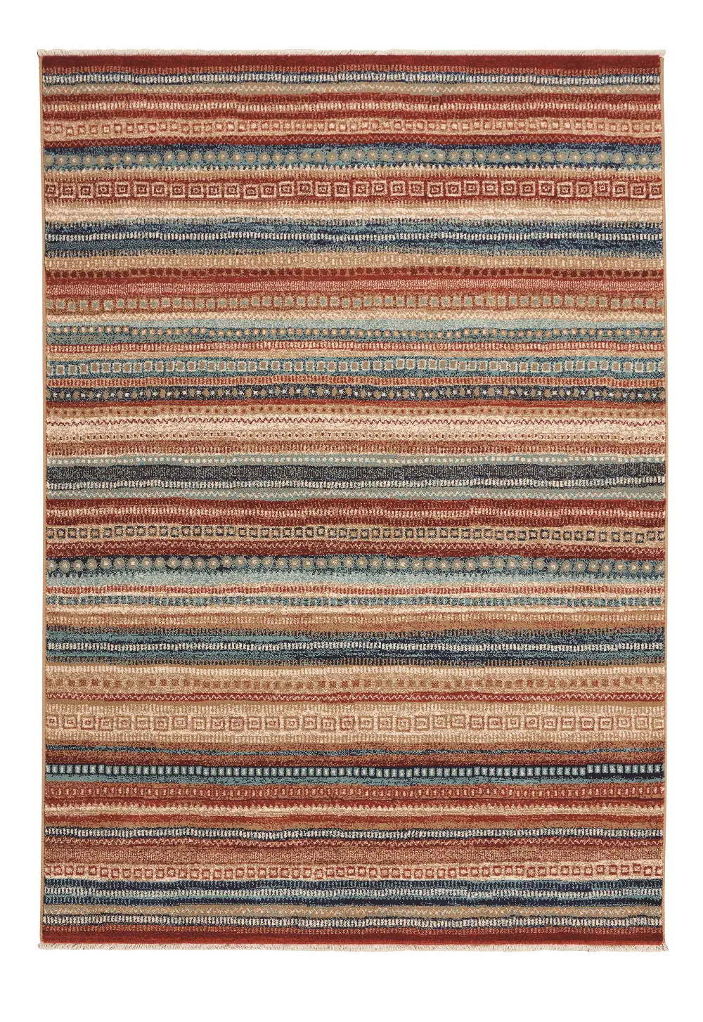 3460RS05030704960 Jules-Gabbeh 5 x 8 Red and Blue Striped Area Rug-1