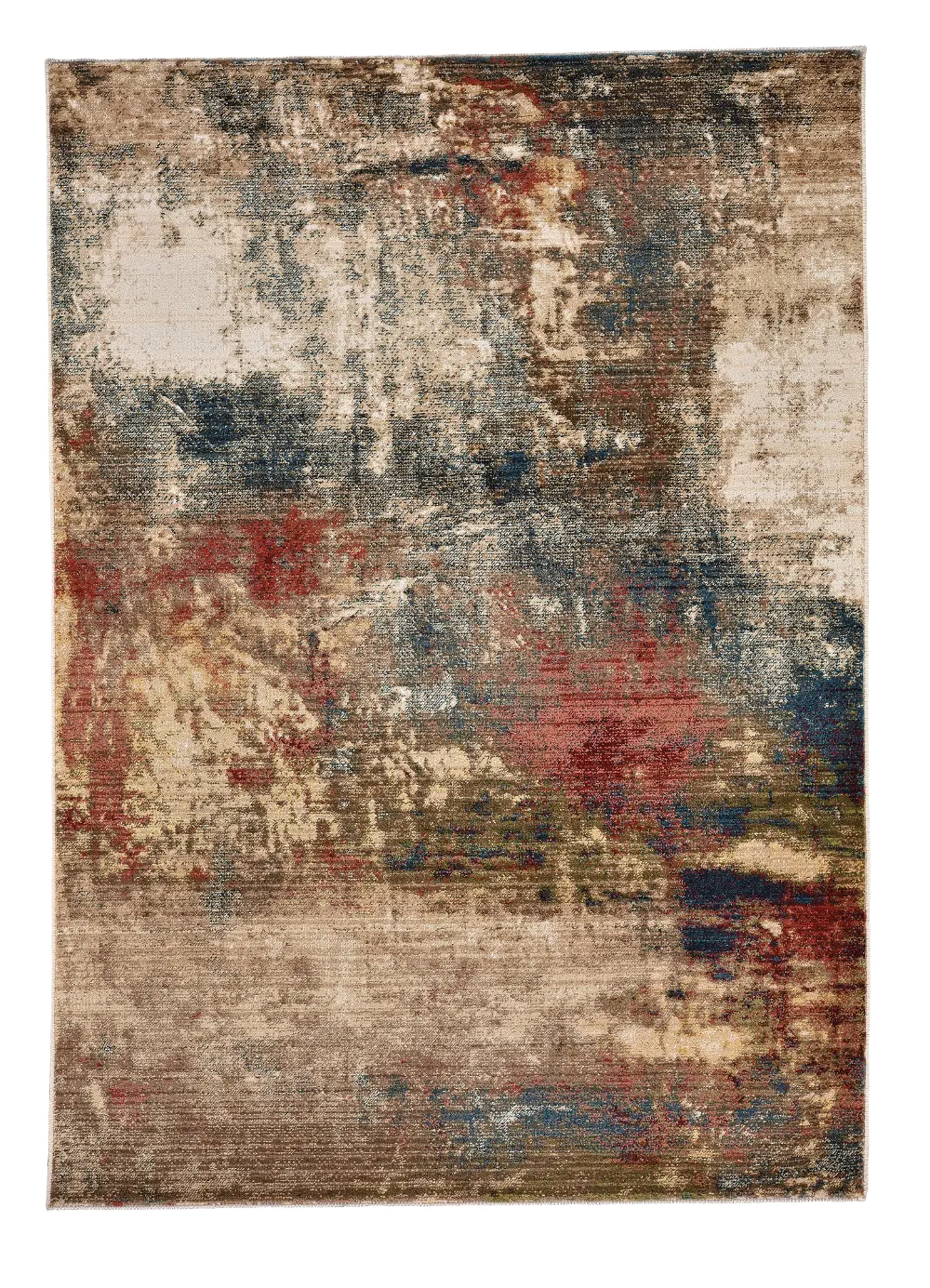 3920RS0510705940-5X8 Landis-Abstract 5 x 8 Medium Distressed Beige, Blue, and Red Area Rug-1