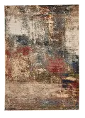 3920RS0510705940 Landis-Abstract 5 x 8 Medium Distressed Beige, Blue, and Red Area Rug