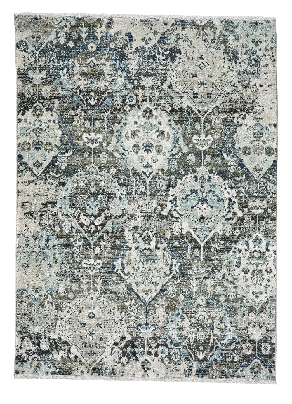 3922RS05010705370 Landis-Isfahan 5 x 8 Charcoal Black and Ivory Area Rug-1