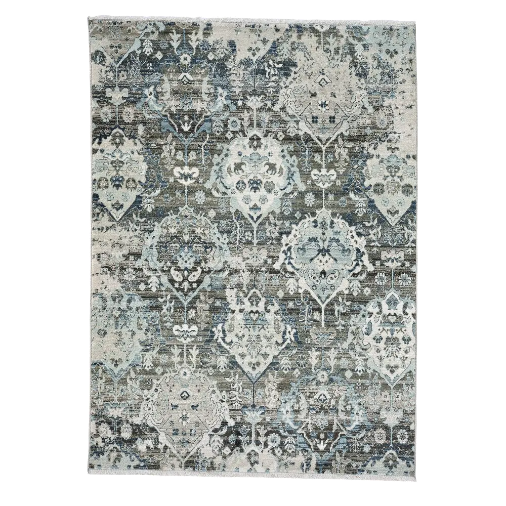 3922RS0800100370 Landis-Isfahan 8 x 10 Charcoal Black and Ivory Area Rug-1