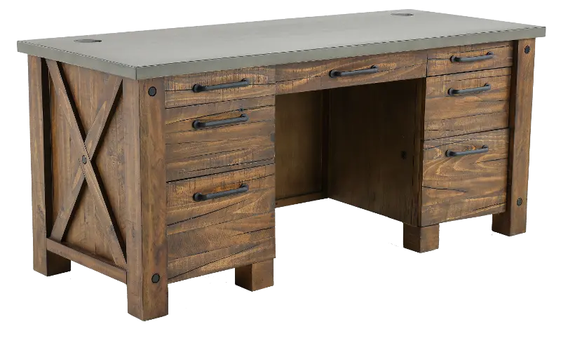 Jasper Brown and Gray Executive Desk