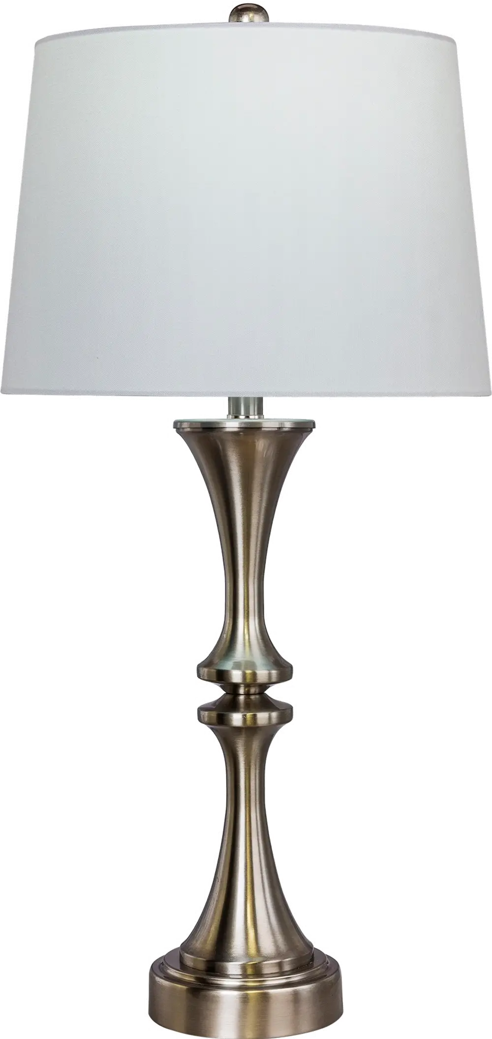 Brushed Steel Metal Table Lamp with USB Port-1