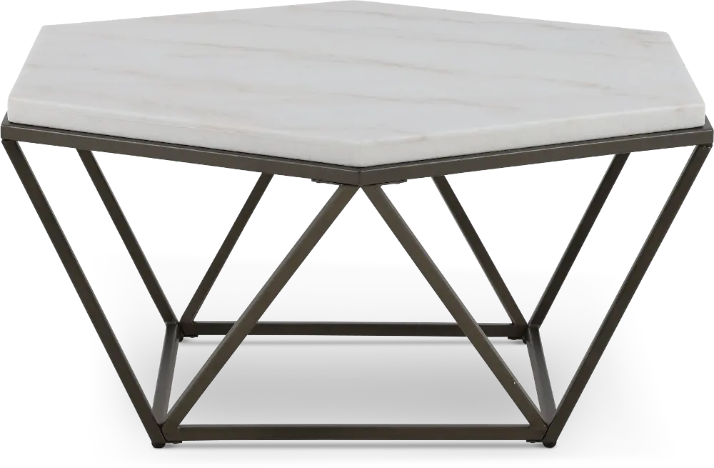Corvus Modern Coffee Table with White Marble Top-1