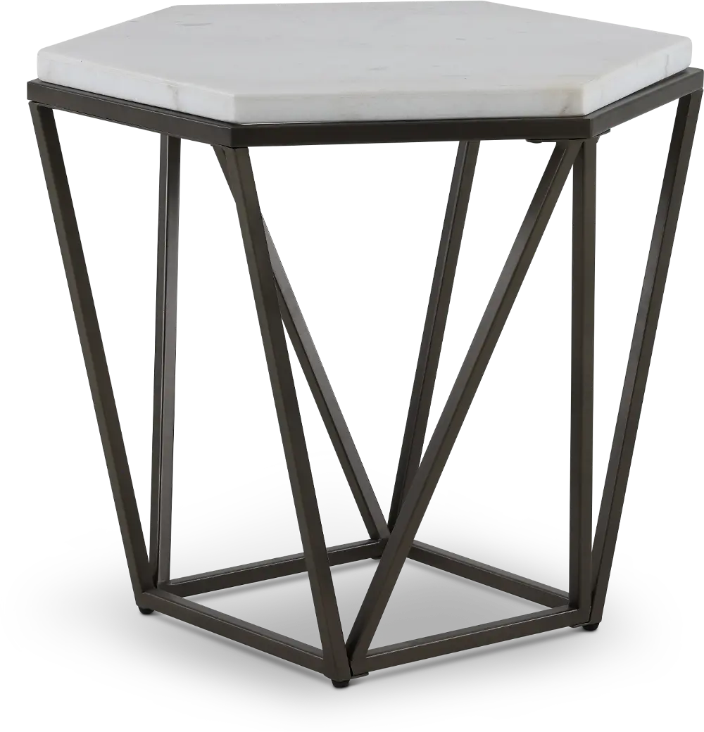 Corvus Modern End Table with White Marble-1