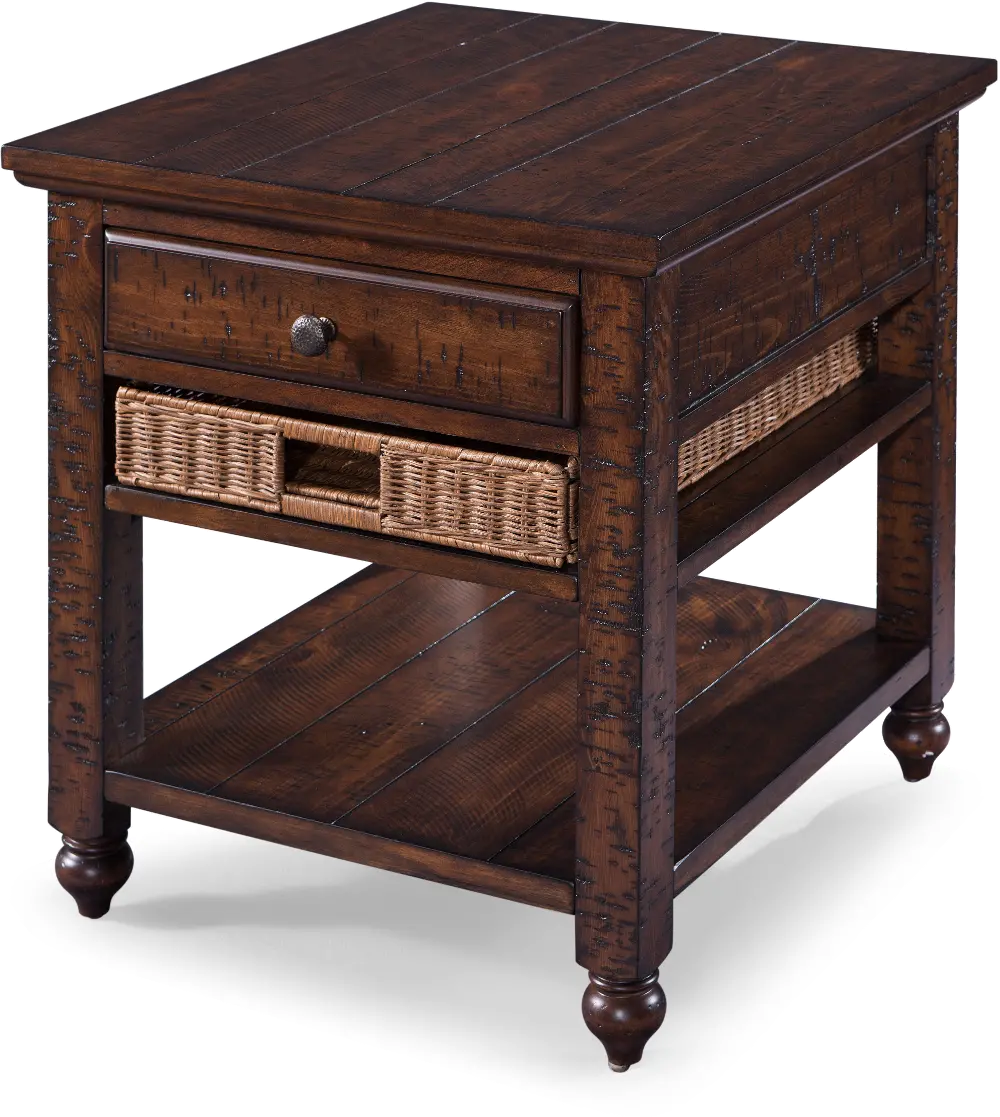 Cottage Lane Coffee Brown End Table-1