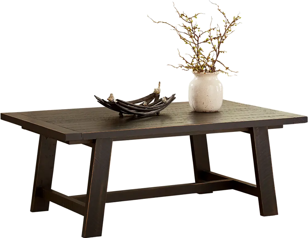 Villa Solid Wood Black Coffee Table-1