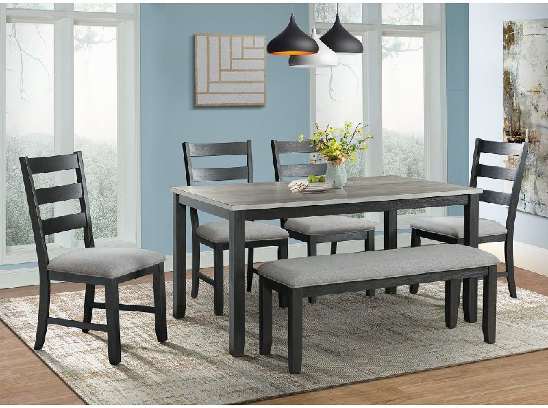 Contemporary Gray 6 Piece Dining Set - Martin