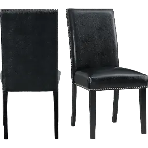 Black upholstered discount dining room chairs