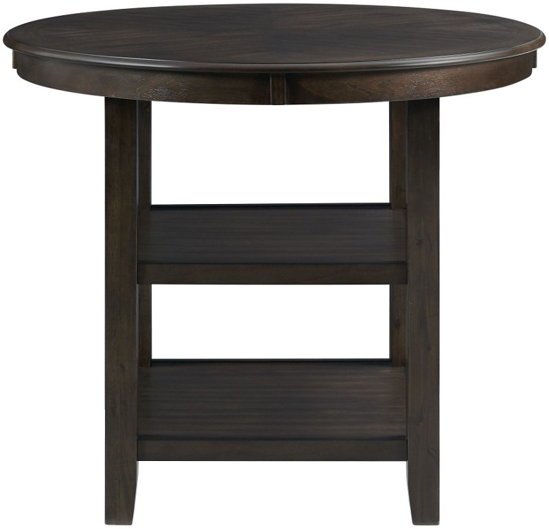 Amherst Dark Brown Round Counter Height, Low Height Dining Table Dimensions