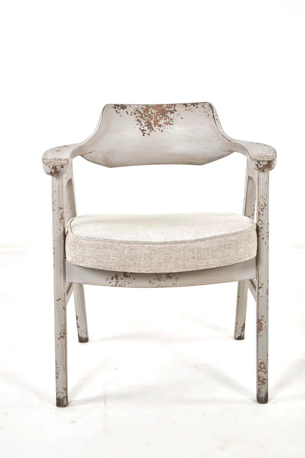 Distressed Gray Wood Dining Room Armchair - Wagner-1