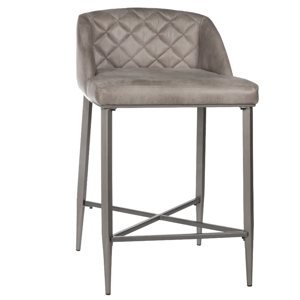 Modern Eclectic Gray Metal Counter Height Stool-1