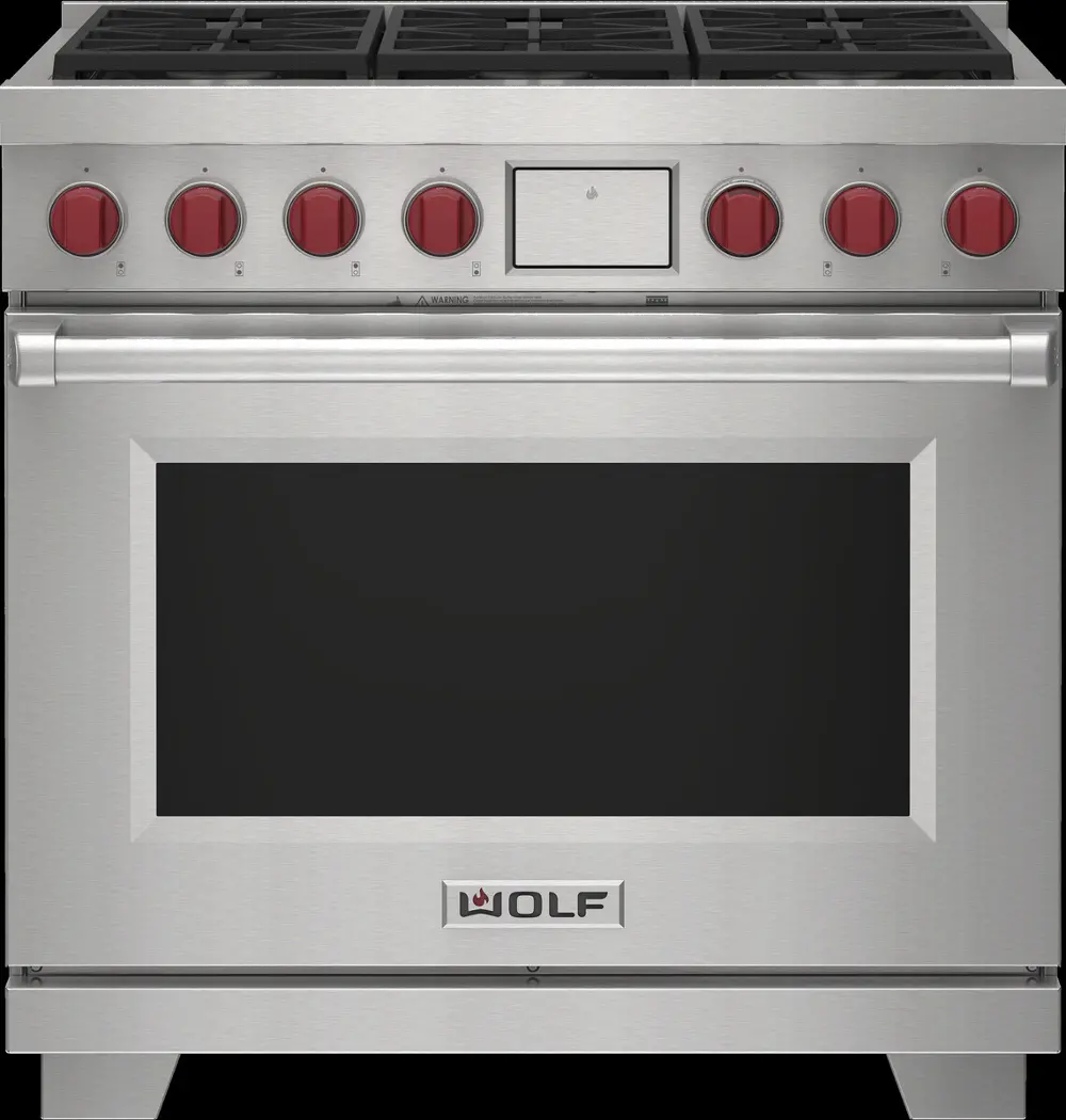 DF36650/S/P Wolf 36 Inch Dual Fuel Smart Range - Stainless Steel-1