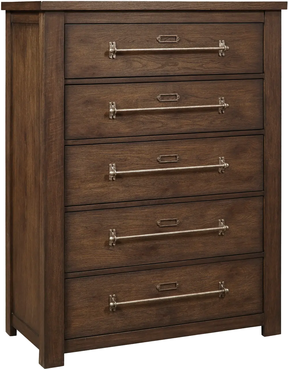 Dark Oak Brown Chest of Drawers - Modern Eclectic-1