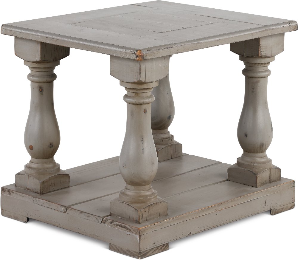 Ivan Weathered Gray Traditional End Table