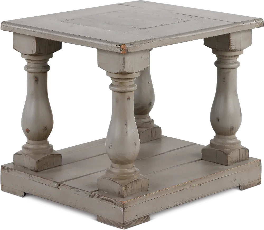 Ivan Weathered Gray Traditional End Table-1