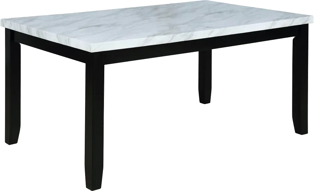 Contemporary Black and Faux Marble Dining Room Table - Ferrara-1
